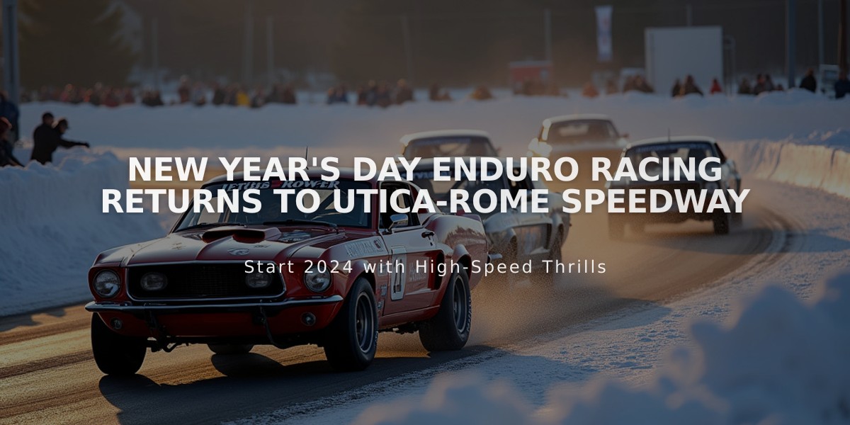 New Year's Day Enduro Racing Returns to Utica-Rome Speedway