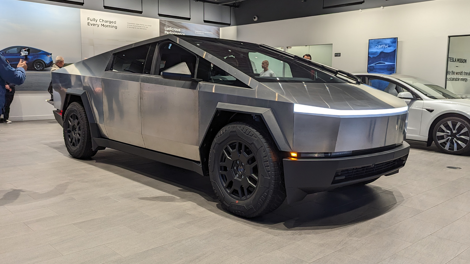 Front view of Tesla Cybertruck