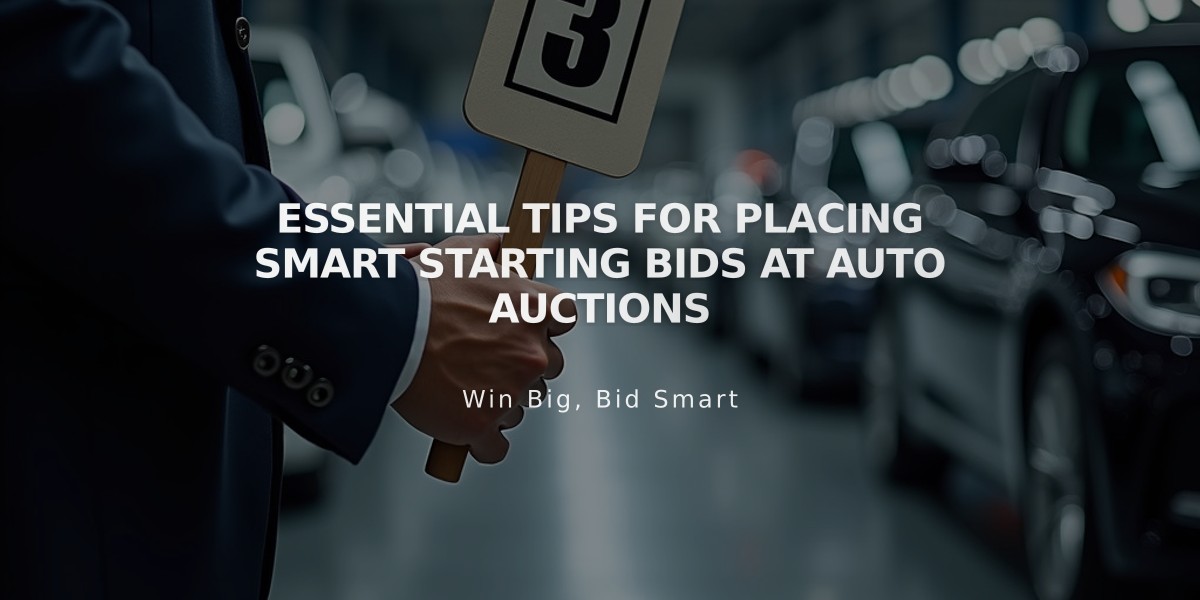 Essential Tips for Placing Smart Starting Bids at Auto Auctions