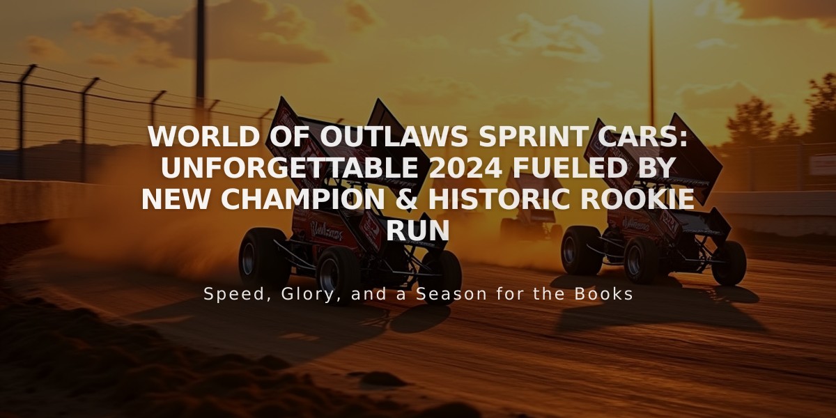 World of Outlaws Sprint Cars: Unforgettable 2024 Fueled by New Champion & Historic Rookie Run