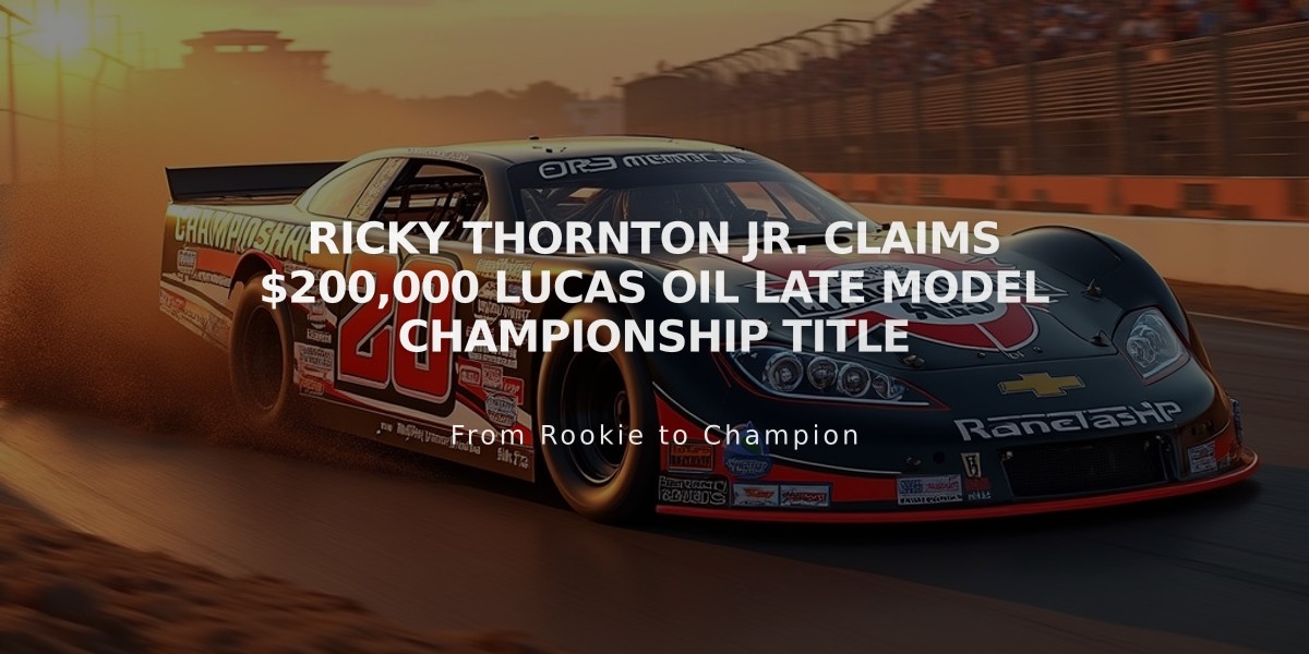 Ricky Thornton Jr. Claims $200,000 Lucas Oil Late Model Championship Title