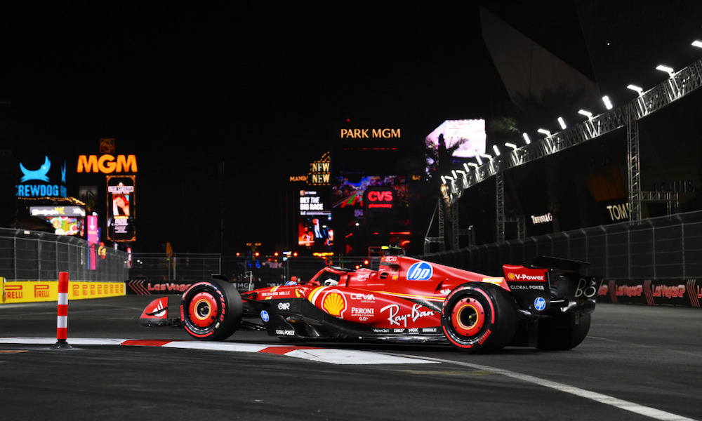 Red Bull F1 car racing trackside