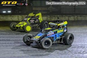 Two VUSAC racecars on dirt track