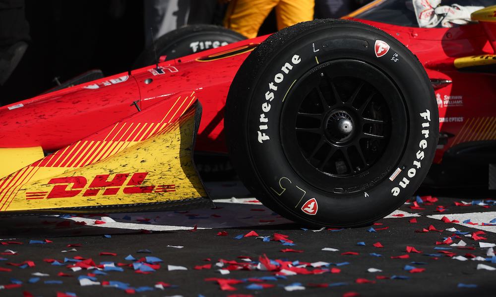 IndyCar wheel during Nashville race