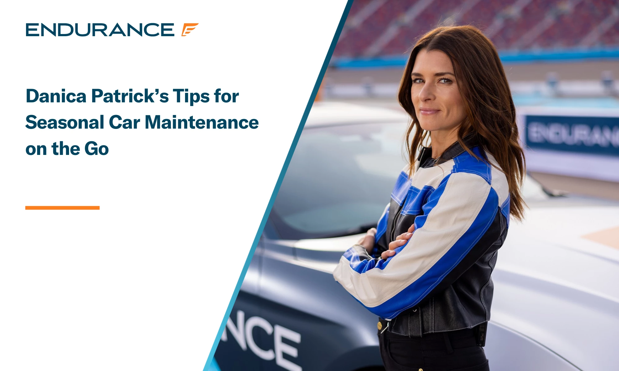 Danica Patrick inspecting car maintenance