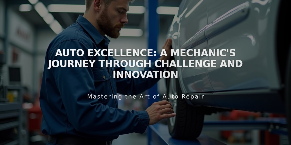 Auto Excellence: A Mechanic's Journey Through Challenge and Innovation