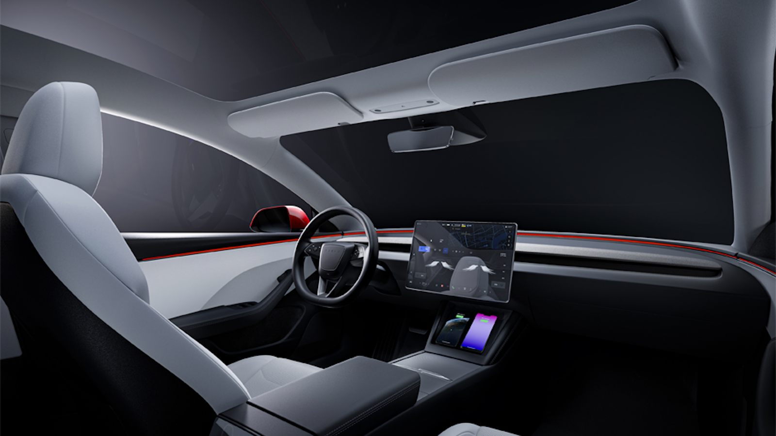 Interior dashboard of Tesla Model 3