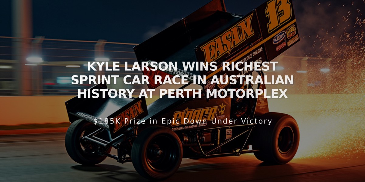 Kyle Larson Wins Richest Sprint Car Race in Australian History at Perth Motorplex