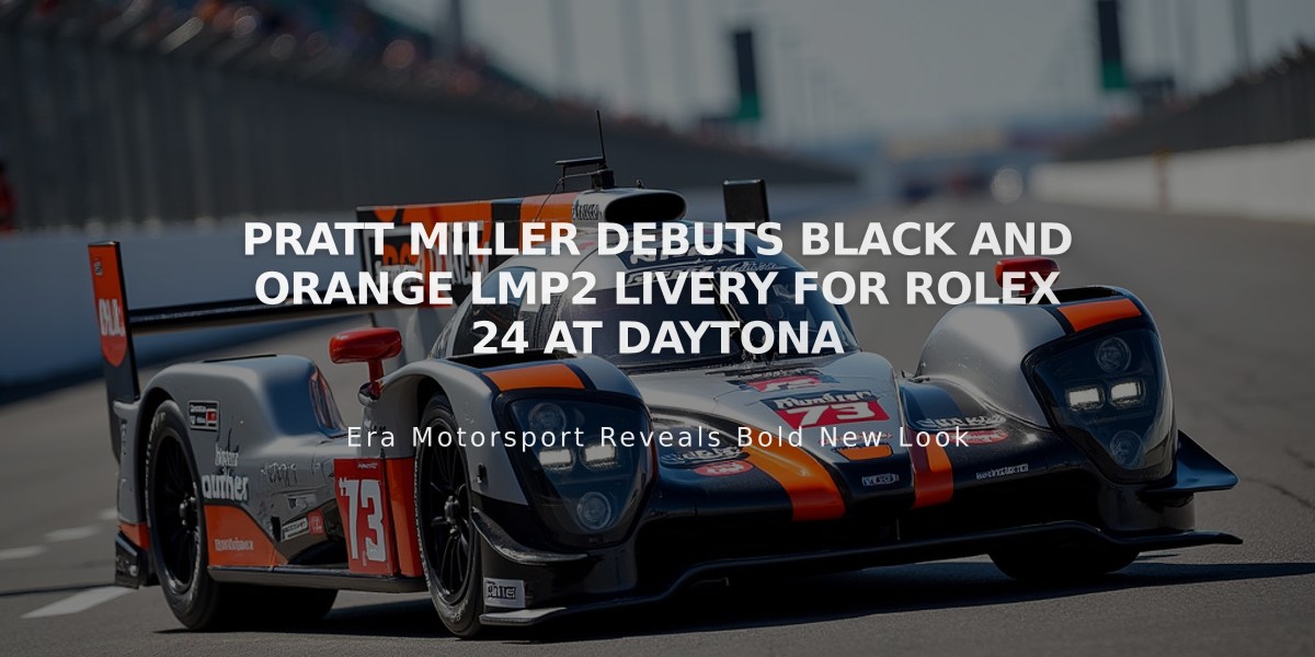 Pratt Miller Debuts Black and Orange LMP2 Livery for Rolex 24 At Daytona