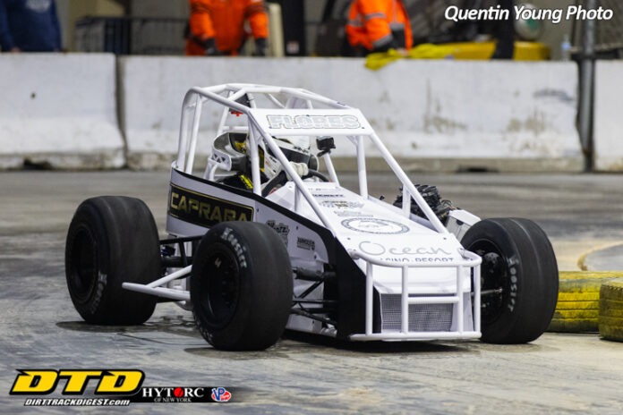 Ryan Flores racing on dirt track