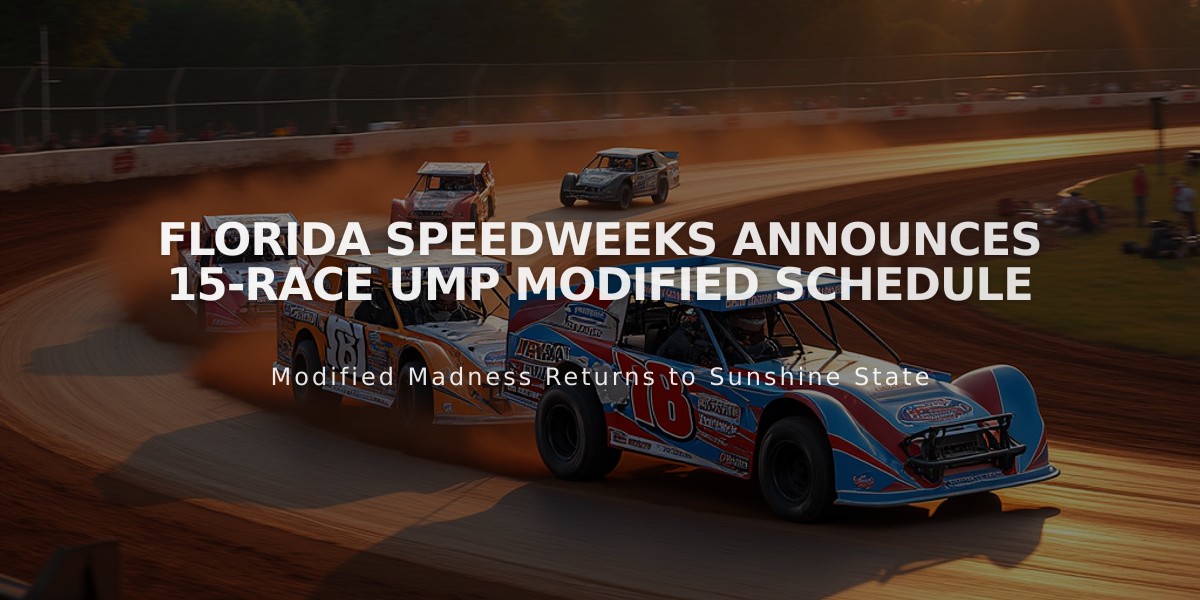 Florida Speedweeks Announces 15-Race UMP Modified Schedule