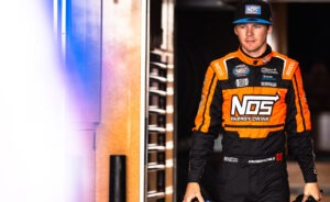 Race driver Sheldon Haudenschild walking