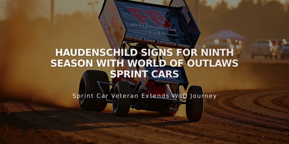 Haudenschild Signs for Ninth Season with World of Outlaws Sprint Cars