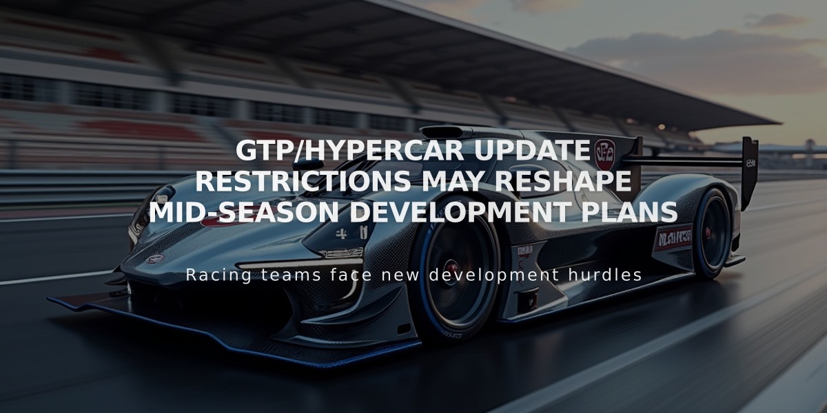 GTP/Hypercar Update Restrictions May Reshape Mid-Season Development Plans