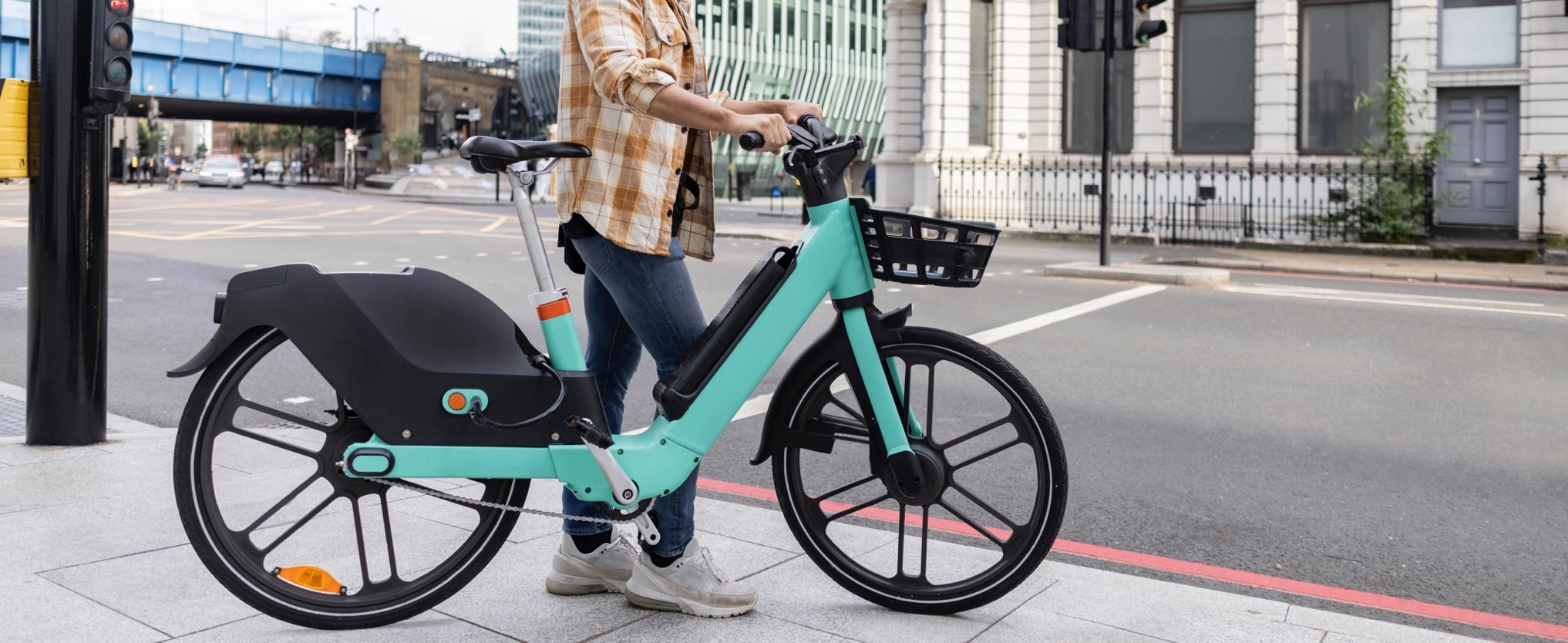 Woman on e-bike