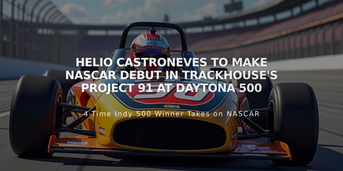 Helio Castroneves to Make NASCAR Debut in Trackhouse's Project 91 at Daytona 500