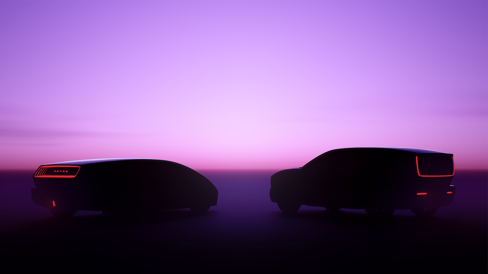 Teaser silhouettes of Honda concept cars