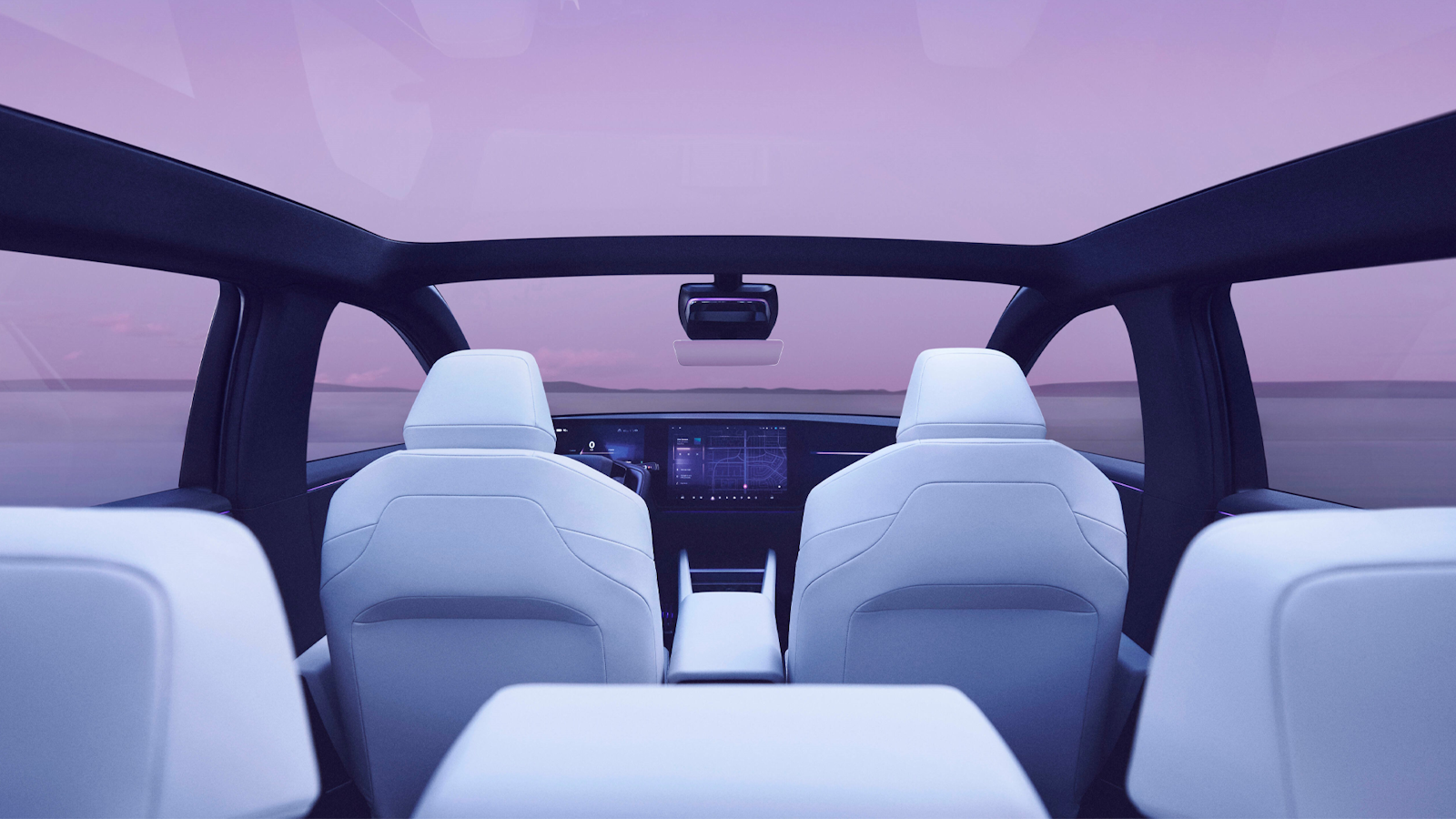 Purple interior of Honda SUV