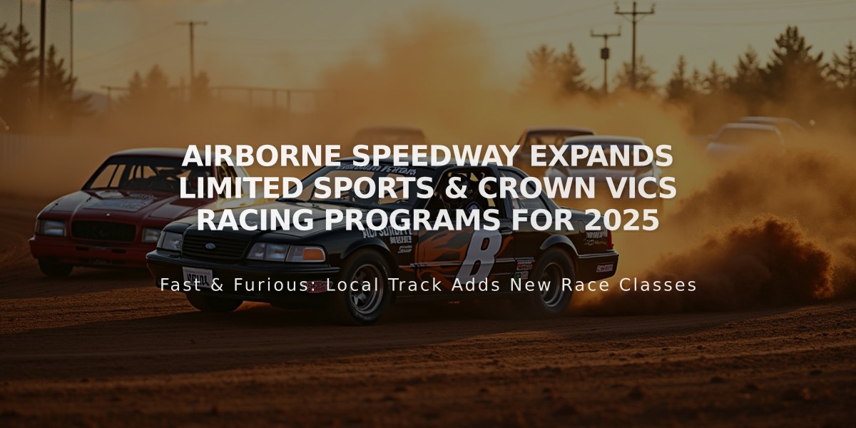 Airborne Speedway Expands Limited Sports & Crown Vics Racing Programs for 2025