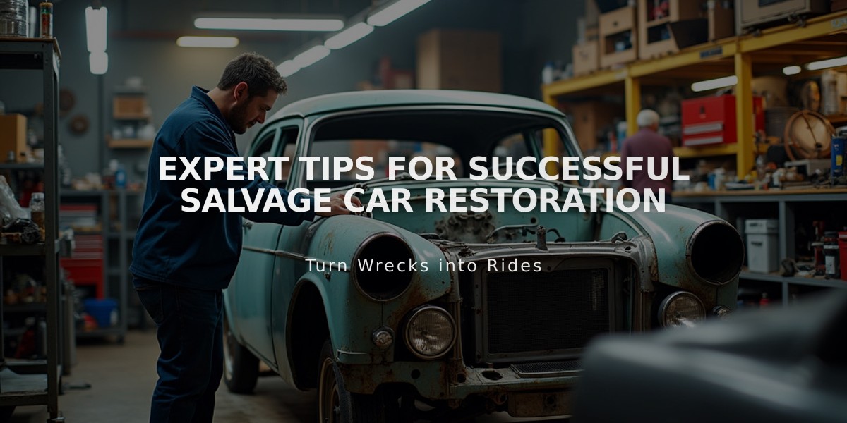 Expert Tips for Successful Salvage Car Restoration