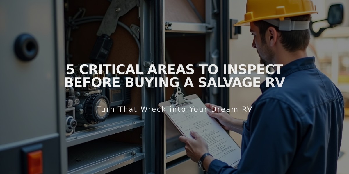 5 Critical Areas to Inspect Before Buying a Salvage RV