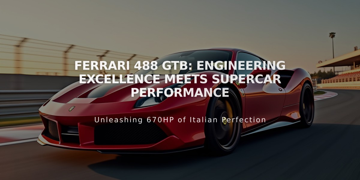 Ferrari 488 GTB: Engineering Excellence Meets Supercar Performance