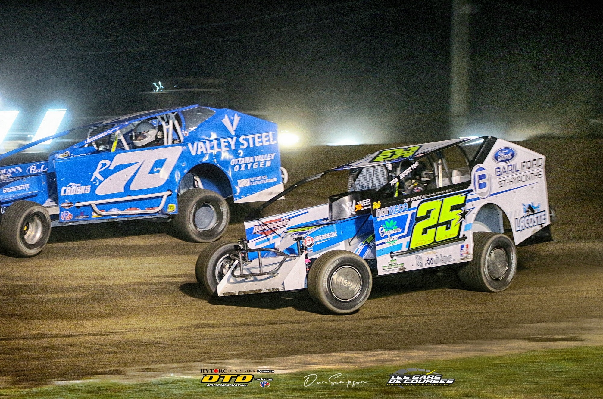 Dirt track race car in action