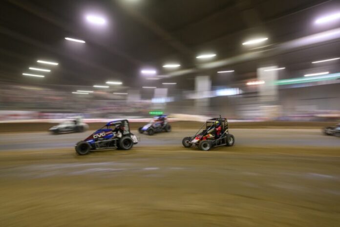 Sprint cars racing at Chili Bowl