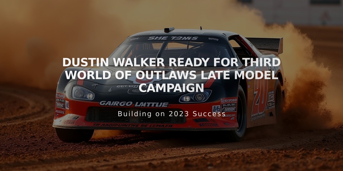 Dustin Walker Ready for Third World of Outlaws Late Model Campaign