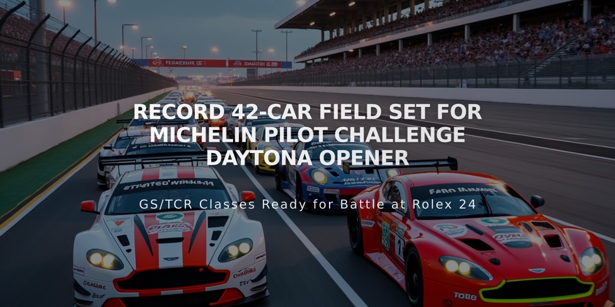 Record 42-Car Field Set for Michelin Pilot Challenge Daytona Opener