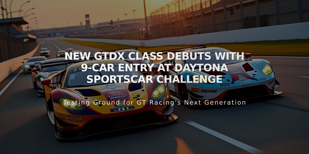 New GTDX Class Debuts with 9-Car Entry at Daytona SportsCar Challenge