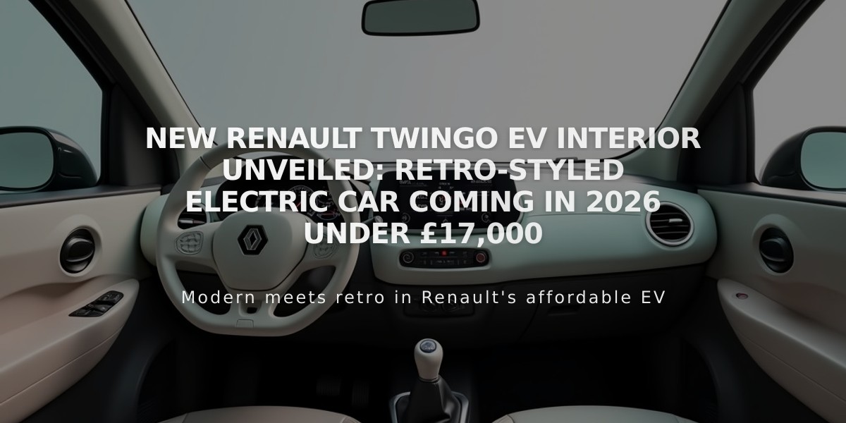 New Renault Twingo EV Interior Unveiled: Retro-Styled Electric Car Coming in 2026 Under £17,000