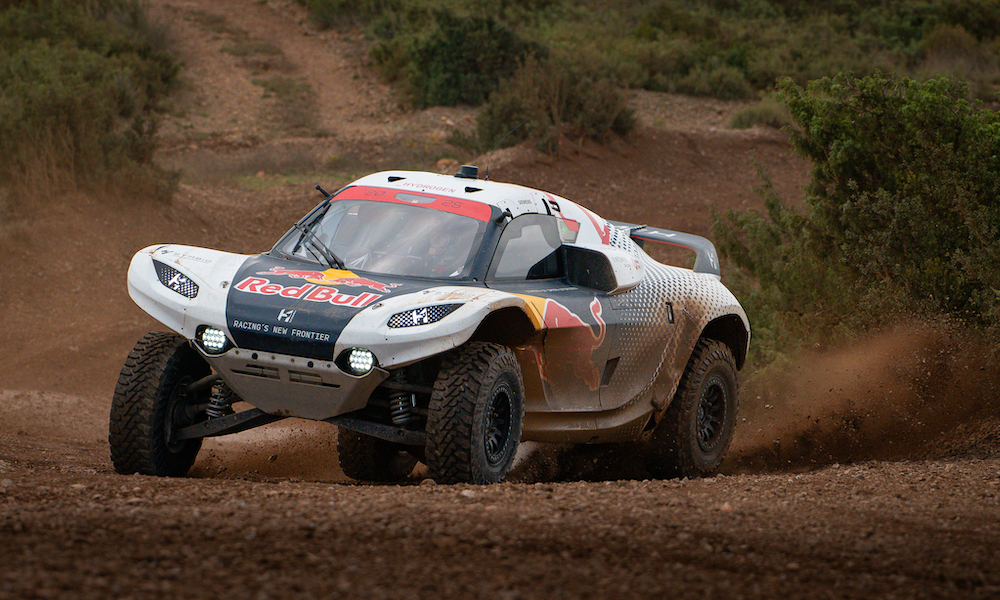 Red Bull Racing truck on desert