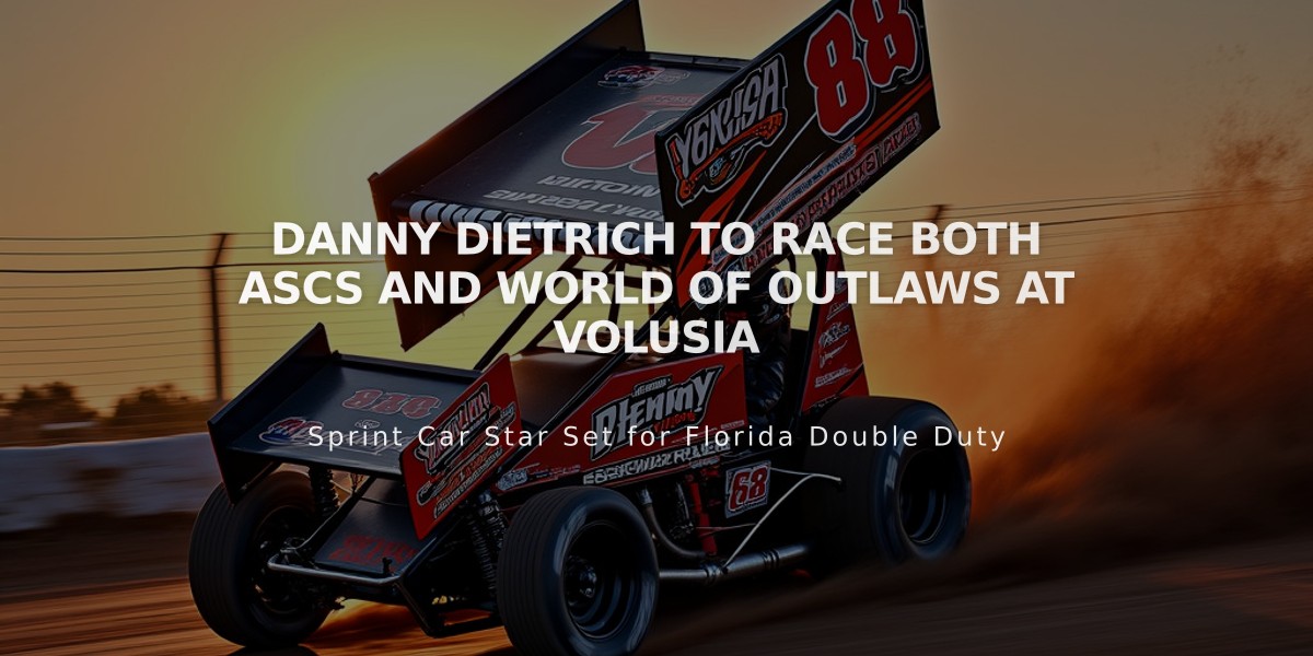 Danny Dietrich to Race Both ASCS and World of Outlaws at Volusia