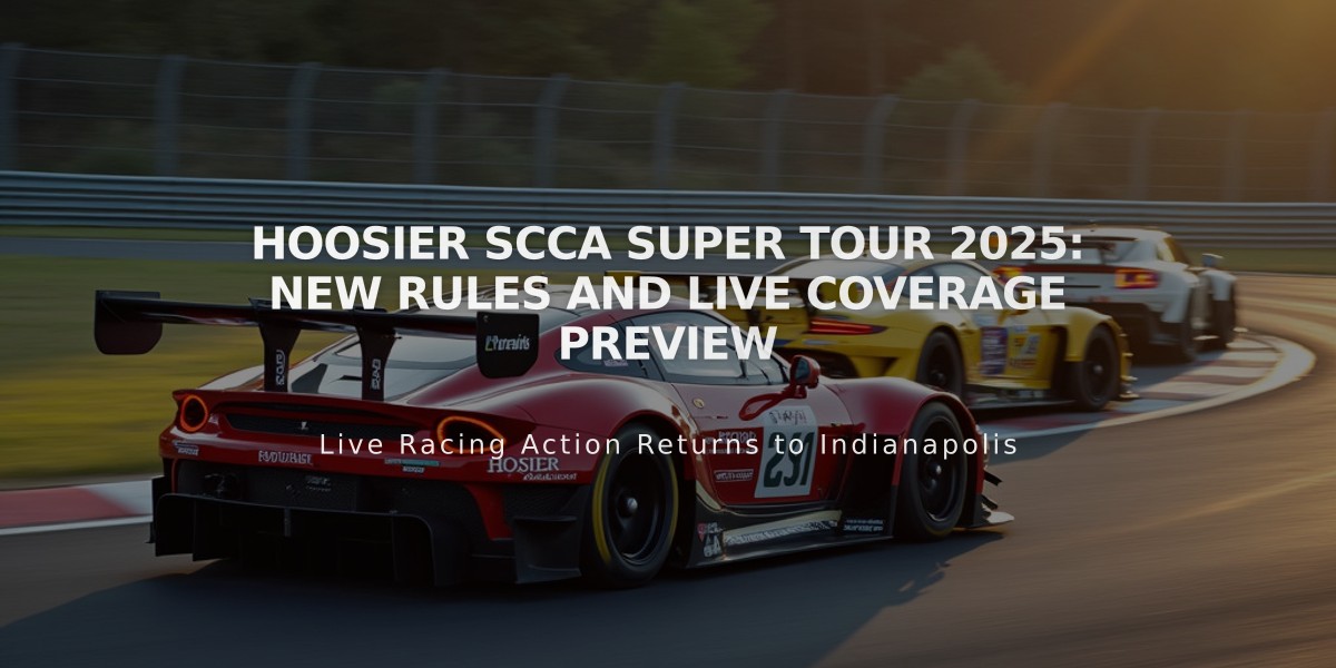 Hoosier SCCA Super Tour 2025: New Rules and Live Coverage Preview