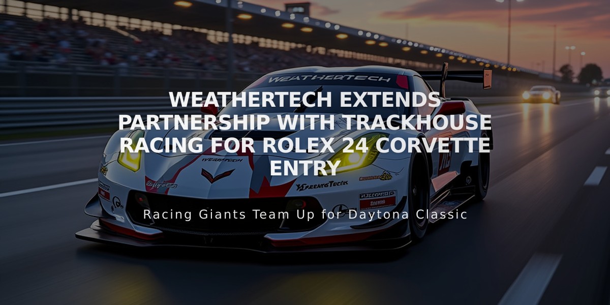 WeatherTech Extends Partnership with Trackhouse Racing for Rolex 24 Corvette Entry