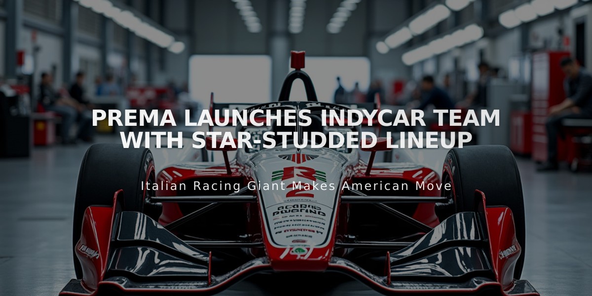 PREMA Launches IndyCar Team with Star-Studded Lineup