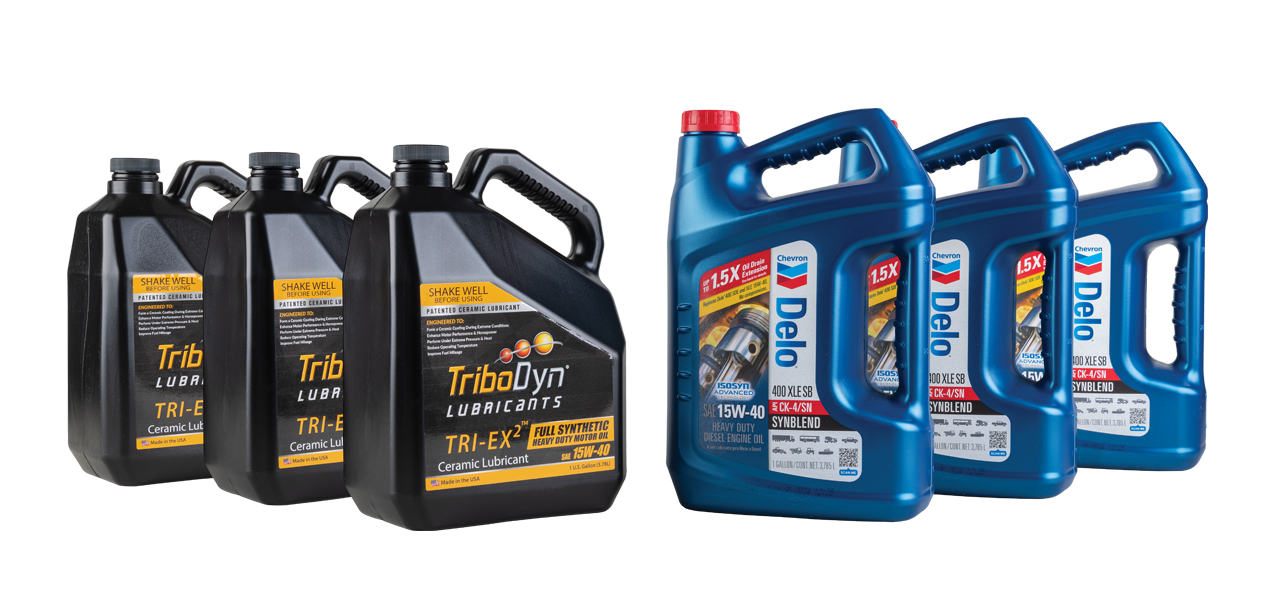 Four synthetic oil bottles