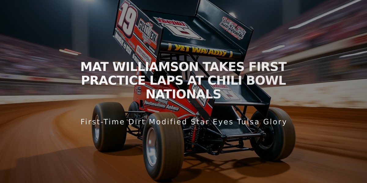 Mat Williamson Takes First Practice Laps at Chili Bowl Nationals