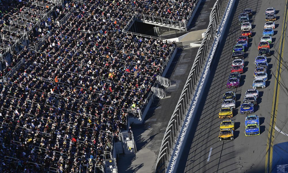 Race cars competing at Daytona