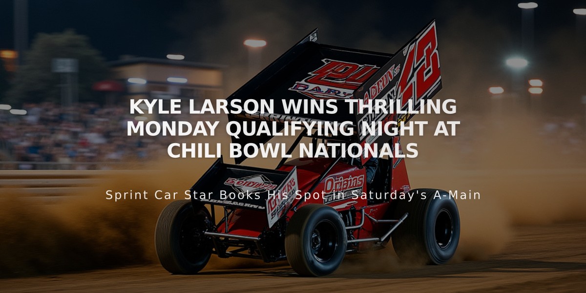 Kyle Larson Wins Thrilling Monday Qualifying Night at Chili Bowl Nationals