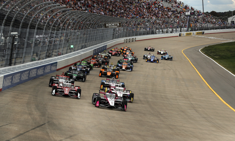 IndyCars racing on Nashville circuit