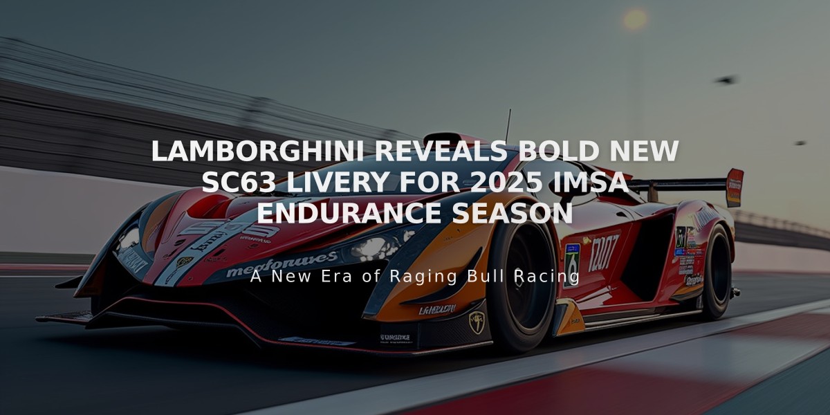 Lamborghini Reveals Bold New SC63 Livery for 2025 IMSA Endurance Season