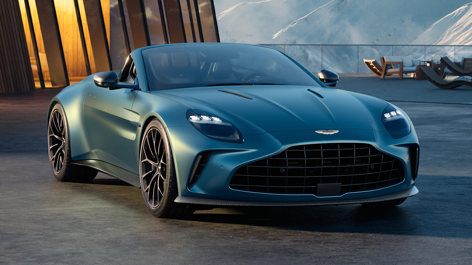 Blue Aston Martin Vantage Roadster front