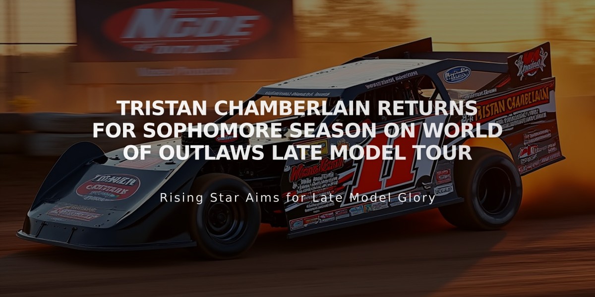 Tristan Chamberlain Returns for Sophomore Season on World of Outlaws Late Model Tour