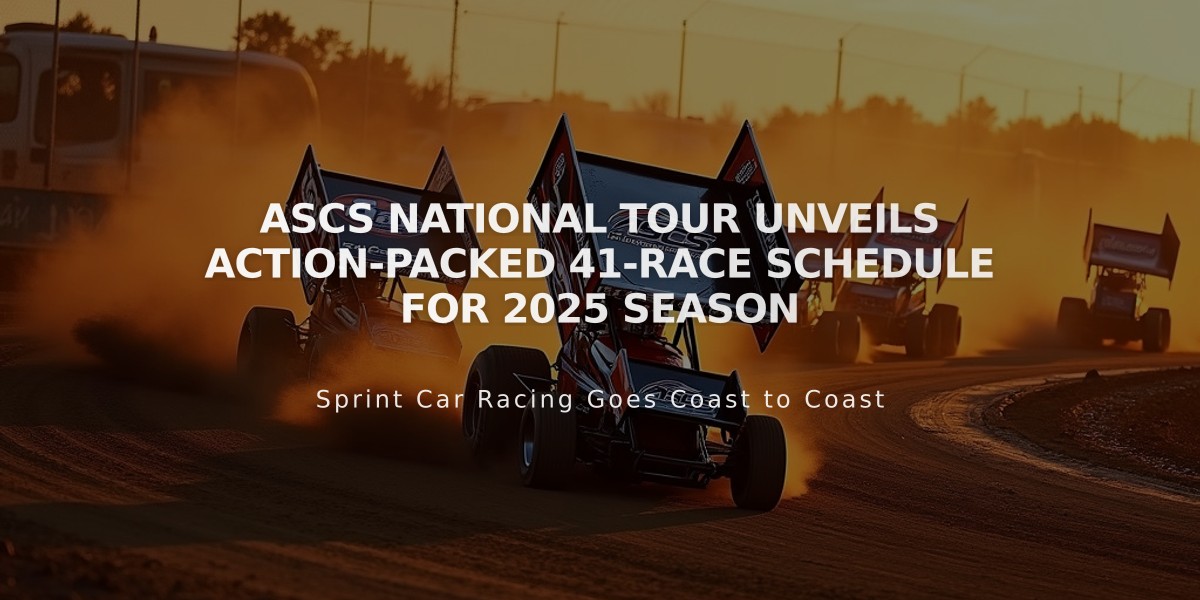 ASCS National Tour Unveils Action-Packed 41-Race Schedule for 2025 Season