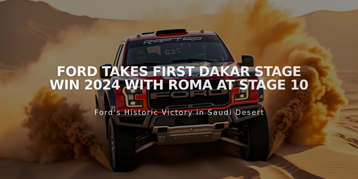 Ford Takes First Dakar Stage Win 2024 with Roma at Stage 10