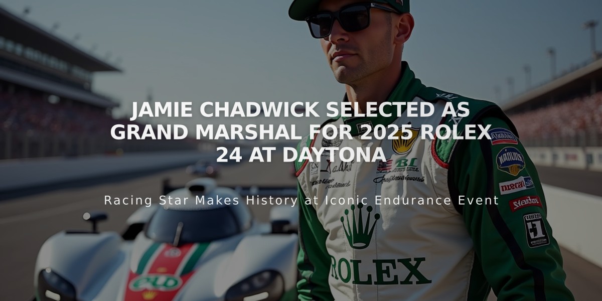 Jamie Chadwick Selected as Grand Marshal for 2025 Rolex 24 at Daytona