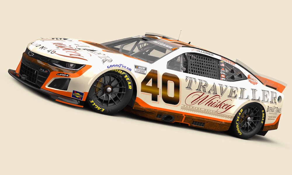 White and orange racing car