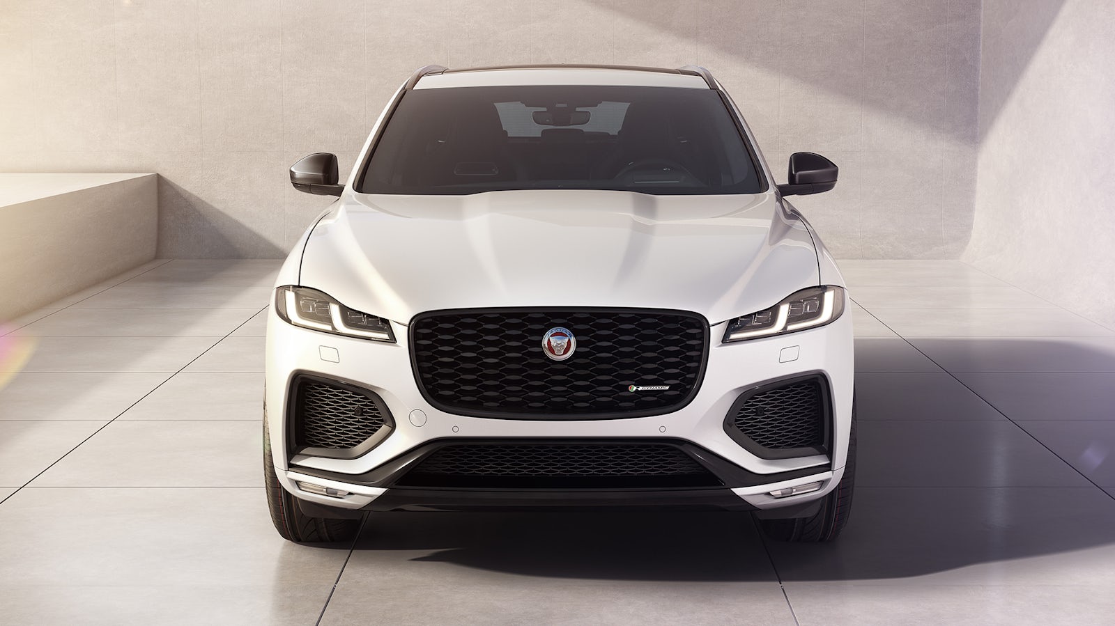 Black Jaguar F-PACE front view